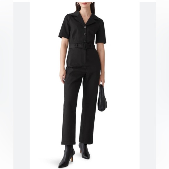 & Other Stories Pants - Other Stories Relaxed Fit Belted Jumpsuit In Black size medium